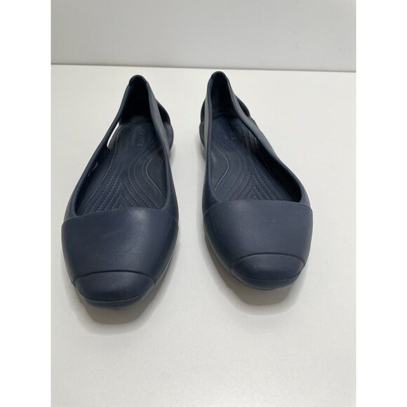 Crocs Sienna Ballet Flats Shoe Slide On Women Blue Toe Cap Sz 10 W Waterproof - Picture 2 of 7